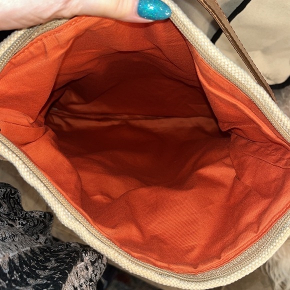 Fossil Explorer Bag Foldover Flap Canvas & Leather Zip Top Magnetic Closure - Picture 6 of 12